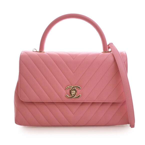 Chanel Handbags - Pre-Loved Chanel Small Caviar Chevron Coco Top Handle Bag